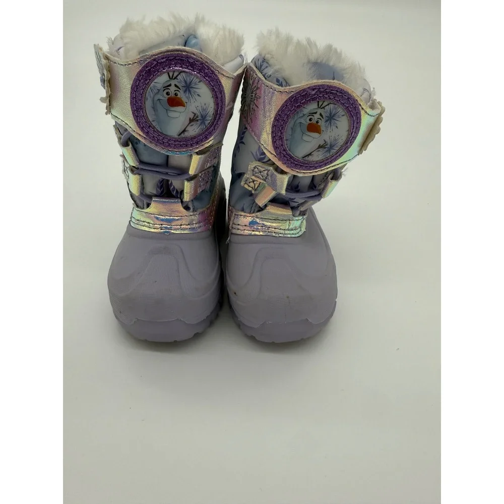 Disney Frozen Elsa Anna‎ Olaf Kids Winter Snow Boots Purple Size 5